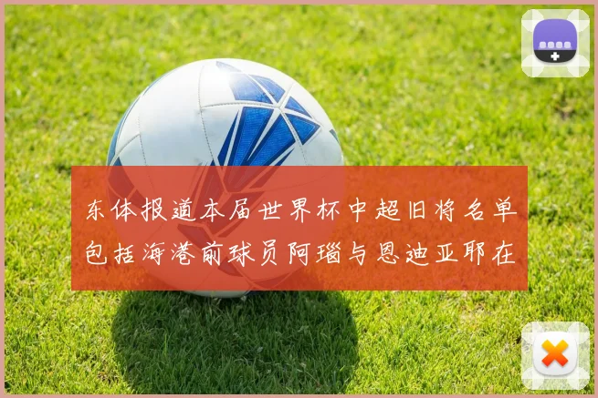 东体报道本届世界杯中超旧将名单包括海港前球员阿瑙与恩迪亚耶在内的10位球员